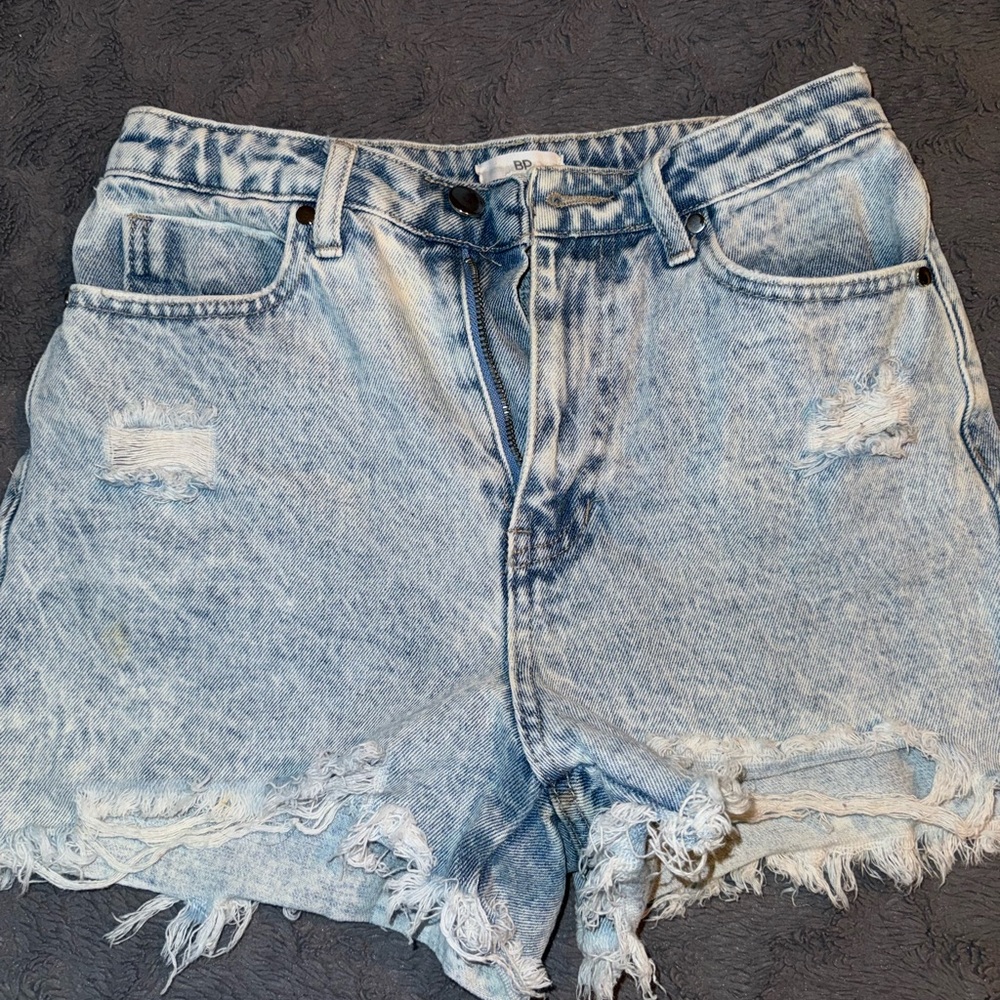 Distressed Denim Shorts